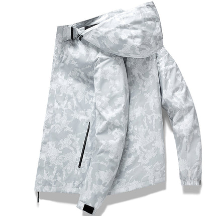 Winter Couple's Jacket, Outdoor Windproof and Waterproof Camouflage Jacket, Fleece-Lined and Thickened Cold-Proof Clothing, Removable Hood, Men's Clothing