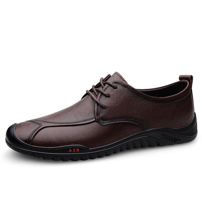 Men Genuine Leather Lace-Up Business Casual Shoes Waterproof Breathable / Chaussures Cuir Véritable Homme Lacets Bureau Casual Imperméables Respirantes