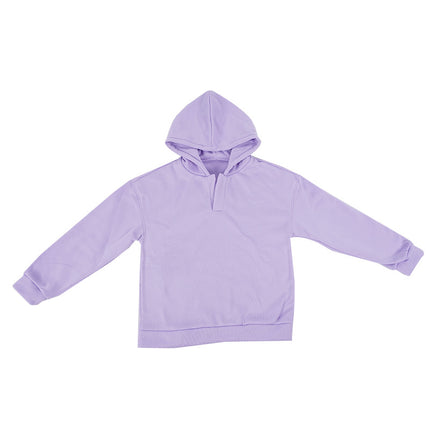 Amazon Cross-Border European and American Women's Autumn and Winter Hooded Sports Sweatshirt Solid Color Fleece-Lined Long-Sleeved Loose Cross-Border Hot Sale