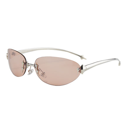 Ottoman 7586 European and American Star Sunglasses Women's Ins Cross-border Fashion Rimless Sunglasses Fashionable Millennium Spice Girls