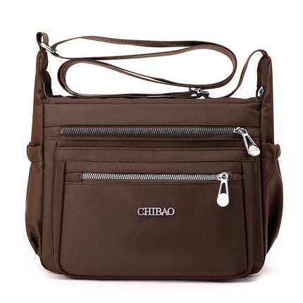 Casual Shopping Bag All-match Travel Crossbody Bag Simple Women Shoulder Bag Lightweight Water-repellent Nylon Cloth Bag