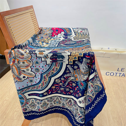 130cm new Joker branch flower fortune tree imitation silk wool material shawl warm scarf large square towel wholesale
