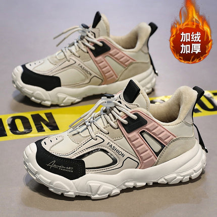 Women's Cotton Shoes 2023 New Autumn and Winter Plush Women's Shoes for Older Children and Junior High School Students Lightweight Soft Sole Sports Running Shoes