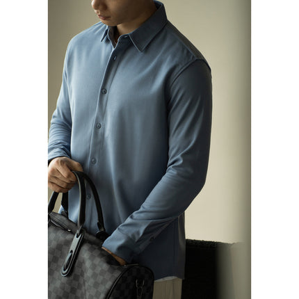Songnan Double-Sided Brushed Thickeneded Warm Long-Sleeved White Shirt Men's Slim Autumn and Winter Work Clothing Versatile Casual Lining