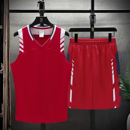 American Basketball Uniform Suit Narrow Shoulder Training Vest Printed Picture Men's Sportswear Wholesale Youth Game Team Uniform