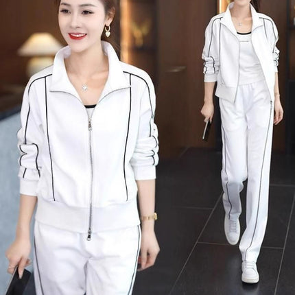 Autumn New Fashion Casual Stylish Slimming Cardigan Set Sports Women's Age-Reducing Sweatshirt and Sweatpants Two-Piece Set