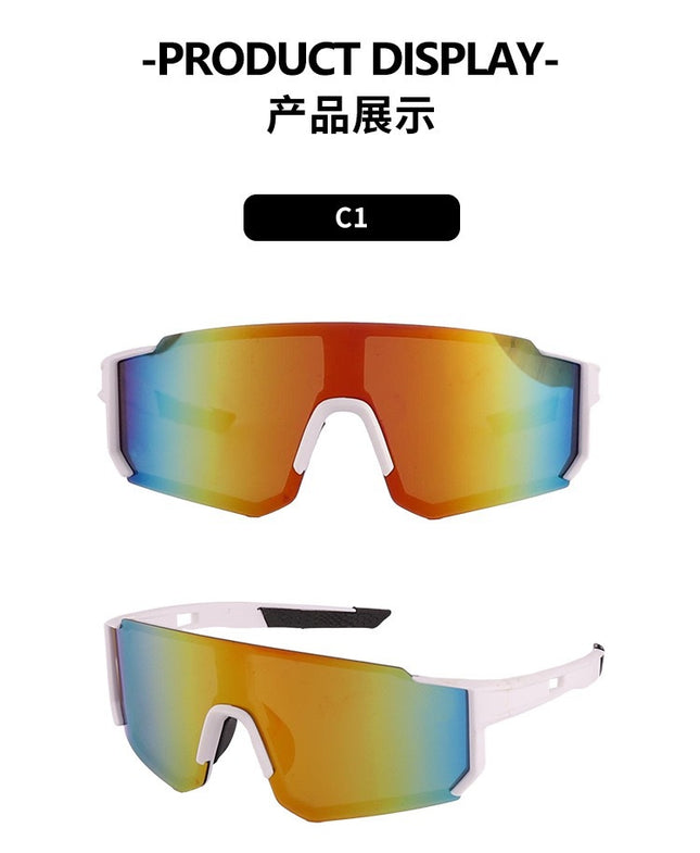 Korean Style Square Sunglasses for Men with Big Faces, Cycling Sunglasses for Women, Outdoor Sports Bicycles, Battery Car Windproof Glasses, Trendy