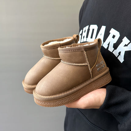 Children's Snow Boots 2025 Winter New Style Girls' Fleece-Lined Short Boots Boys' Thickened Cotton Boots Warm Waterproof Baby Shoes