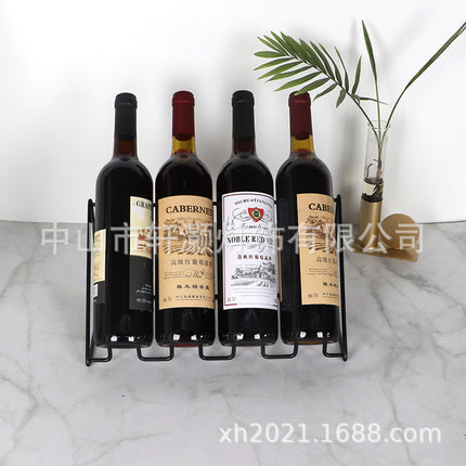 Creative Wire Desktop Wine Rack Bar Table Wine Rack Simple Multi-bottle Wine Rack Storage Rack