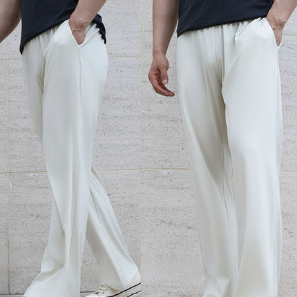 Summer New High-Elastic Drape Curved Knife Pants High-Waisted Casual Fitness Stretch Sports Long Pants Loose Versatile Men's Pants