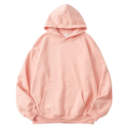 2025 Autumn/Winter 1334 Style Loose Casual 350g Fleece Solid Color Fleece-Lined Thick Pullover Hoodie
