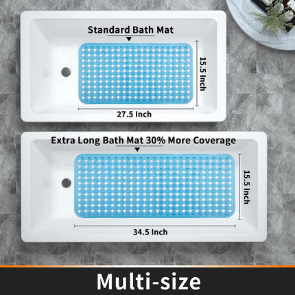 Bathroom Non-Slip Mat Long Diamond-Shaped Bathtub Mat European and American Popular Bath Mat Anti-Fall Suction Cup Foot Mat Shower Room Floor Mat