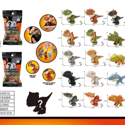 Cross-border Hot Finger-biting Dinosaur Toy Finger-biting Dinosaur Pterosaur Model Joint Movable Mini Dinosaur Gashapon Machine