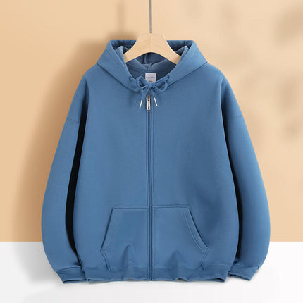 Autumn and Winter Men's and Women's Sweatshirts Thickeneded Zipper Casual Sweatshirts with Printable Logo Warm Hooded Jackets Workwear Thick Sweatshirts