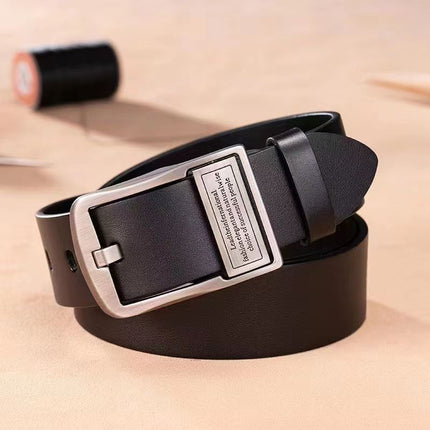 Cross-border men's leather pin buckle belt retro belt fashion casual real cowhide jeans belt manufacturers wholesale