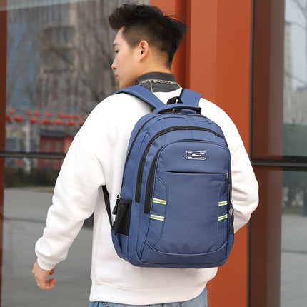 New Computer Backpack 2024 Large Capacity Reflective Strip Men's and Women's Outdoor Travel Bag Backpack Student Schoolbag Trendy