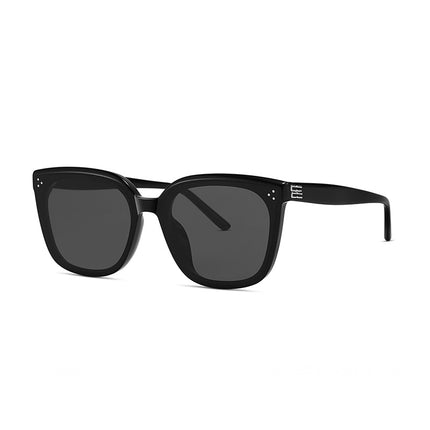 25 New Models of Gm Square-Frame Sunglasses with a High-End Feel, Retro Style, Suitable for Large Faces, Slimming Effect, Uv Protection for Driving, Model 9171