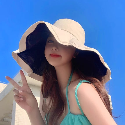 New Sun Protection Hat for Women in Summer, Uv Protection, Casual and Versatile Vinyl All-Round Oversized Brim Sun Protection Hat
