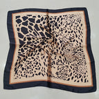 Large and small leopard dot khaki scarf / 68X68