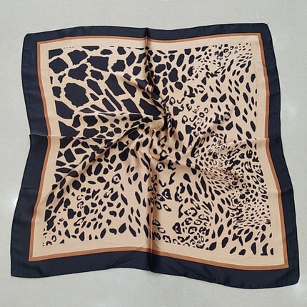 Simulated Silk Printed Silk Scarf for Women, Korean Cashew Leopard Print Headscarf, Four-Season Scarf, Professional Scarf Wholesale