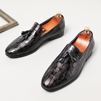 Leather Shoes for Men, Lazy Shoes, Bean Style, Patent Leather, Bright Leather, Soft Leather, High-End