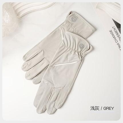 Sun Protection Gloves for Women in Summer Outdoor Sports Cycling Cool Thin Non-Slip Finger Leakage Ice Silk Gloves Anti-Uv F4