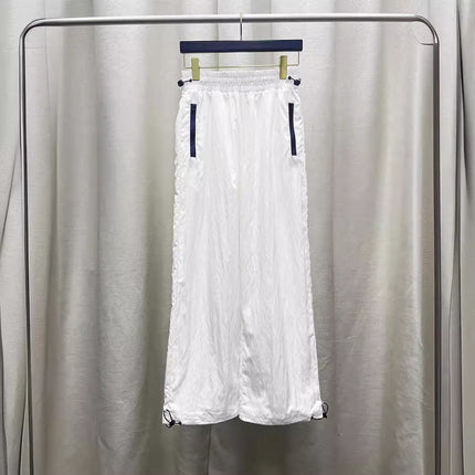 White Casual Cargo Pants for Women, Summer Thin Outdoor Jogger Sweatpants, Straight-Leg Pants, Same Style as Seen on "Sisters Who Make Waves" Season 5