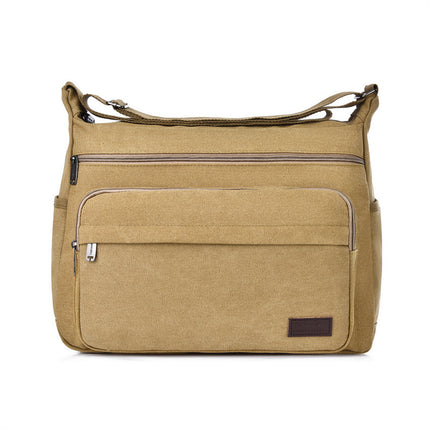New canvas shoulder messenger bag stall change collection bag kit wear-resistant breathable small bag simple casual bag