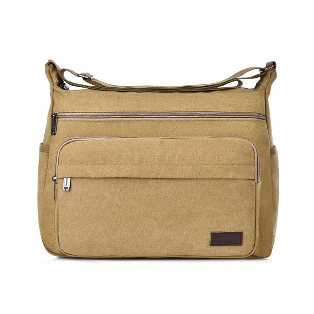 New canvas shoulder messenger bag stall change collection bag kit wear-resistant breathable small bag simple casual bag