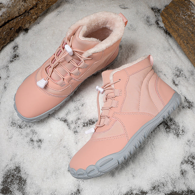 Waterproof Snow Boots for Men and Women in Winter Fleece-Lined to Heattech Couples High-Top Sports Shoes Short Boots Cold-Proof Five-Finger Hiking Shoes