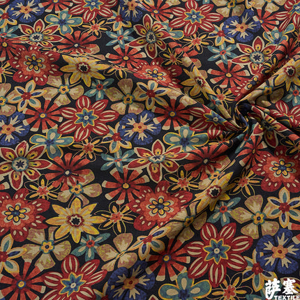 Hemp Cotton Digital Printed Fabric Yunnan Lijiang Retro Bohemian Fabric Hotel Pillow Bar Tablecloth