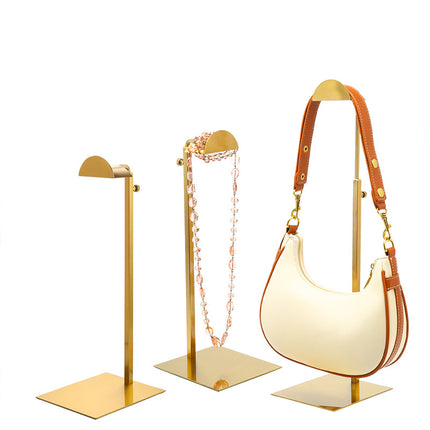 Floor hanging bag shelf store adjustable bag display props shopping mall stainless steel hanging bag display rack