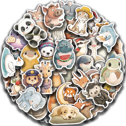 50 sheets Comfortable Animal Logo Graffiti Stickers Cross Border Cartoon Waterproof Toy Stickers Decorative Computer Phone Case