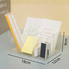 Transparent pen holder with 4 compartments [packaged in a single carton]