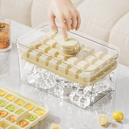 Cross-border pressing ice cube ice cube mould food grade pressing type household ice storage ice box with lid self-making ice box