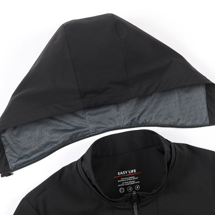 Brand Hooded Men's Jacket Business Casual Removable Hat Jacket Men's Top 2025 Spring and Autumn New
