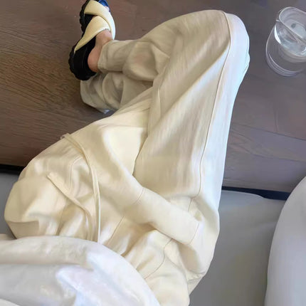 Popular Western-style Cream White Wide Leg Pants Women's Early Spring High Waist Loose All-match Draped Casual Pants