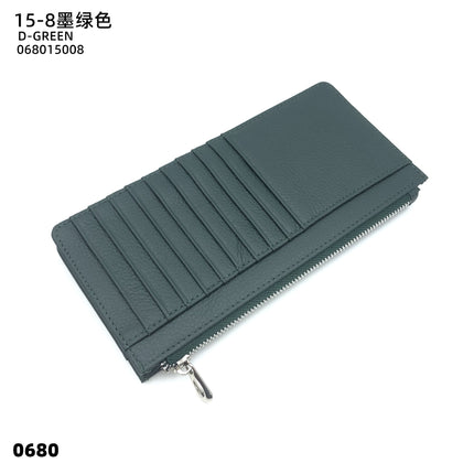 Women's Genuine Leather Fashion Long Zipper Mobile Phone Wallet High-grade Cowhide Men's Large Capacity Card Bag Two-in-One in stock