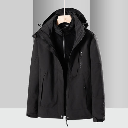 1818 Explosions Outdoor Leisure Couple fleece-lined Thickened Removable Hooded Jacket Coat Cold-proof Warm-keeping