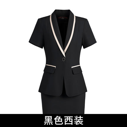 Summer short-sleeved suit suit women's thin business wear small temperament formal suit suit skirt front desk work clothes