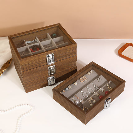Wooden Jewelry Box Necklace Jewelry Ring Jewelry Box Jewelry Storage Box Bracelet Solid Wood Black Walnut Display Stand
