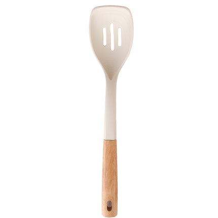 Wooden Handle Silicone Kitchen Utensil Set, Non-Stick Pan, Silicone Spatula, Soup Spoon, High Temperature Resistant Silicone Cooking Spatula, Daily Kitchen Utensils
