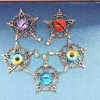 Luminous skull five-pointed star four-color single pendant