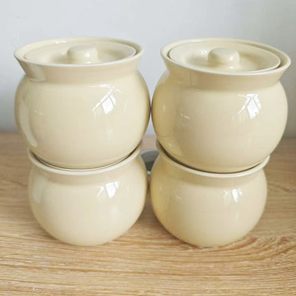 Ceramic Stew Pot for Stew in Water Household Bird's Nest Special Steaming Pot with Lid for One Person Soup Stew Pot Bowl Tucker Small Soup Pot