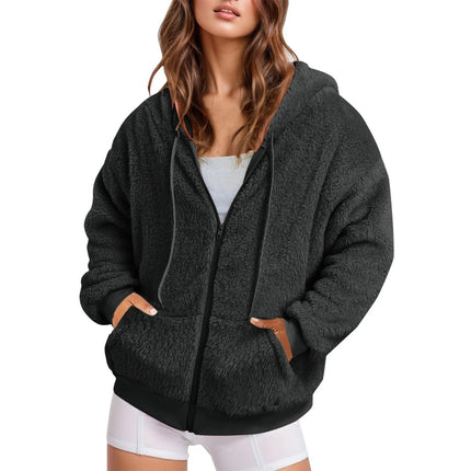 2023 autumn and winter European and American cross-border men's clothing Amazon casual long solid color hooded sweater thickened warm coat