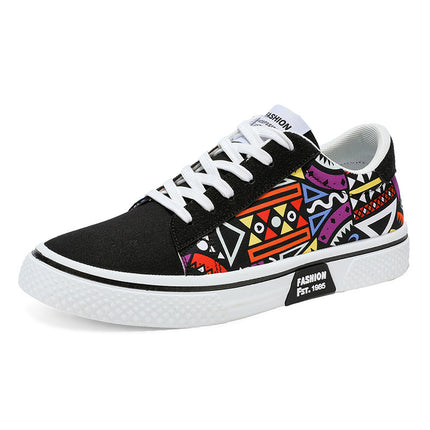 Spring and Summer Graffiti Personality Trendy Versatile Canvas Shoes Korean Style Sports Trendy Student Casual Breathable Sneakers