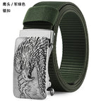 2 Eagle Head Army Green [Silver Buckle] / 110cm