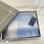 Lake blue coffee grid + high-end gift box gift bag