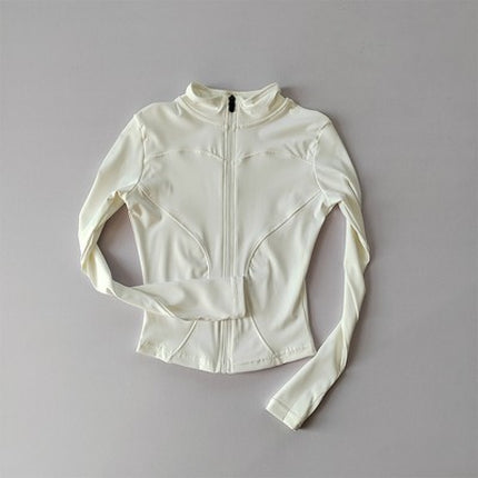 Sports Jacket Nylon Quick-Drying Yoga Wear Stand-Up Collar Sports Running Jacket Long-Sleeved Breathable Training Yoga Top