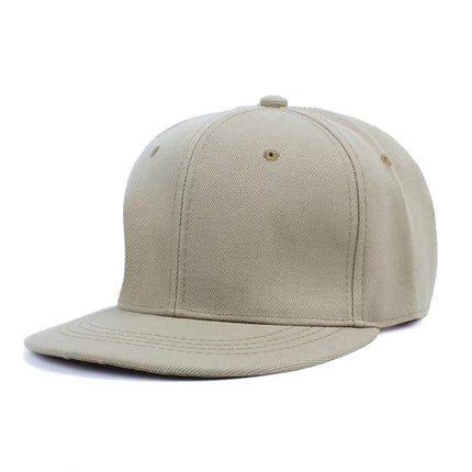 Cross-Border Color-Blocked American-Style Six-Panel Flat-Brim Hip-Hop Hat for Men and Women, Solid Color Plain Flat-Brim Hip-Hop Baseball Cap, Unisex